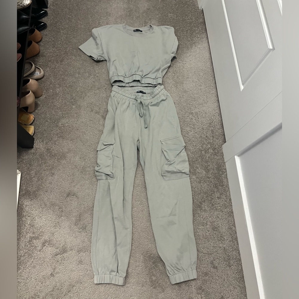 Zara light green sweat suit